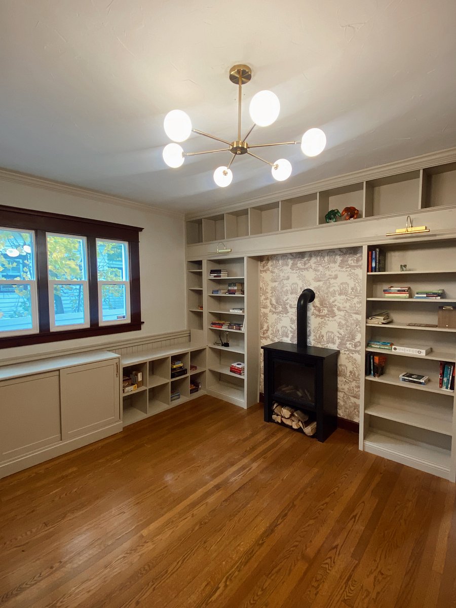 Unfinished library room, office, or extra bedroom (labeled as "family room" in first floor blue print)