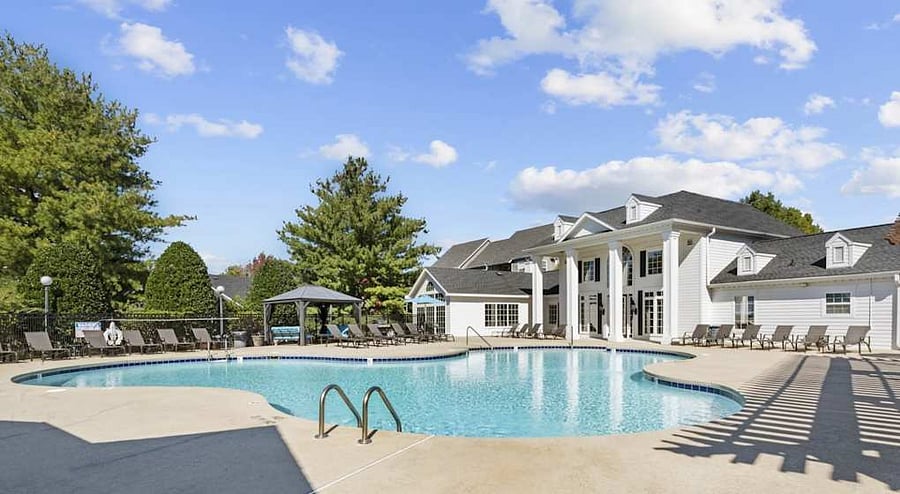 Apartment Clubhouse - Pool and workout facility back entrance. 
