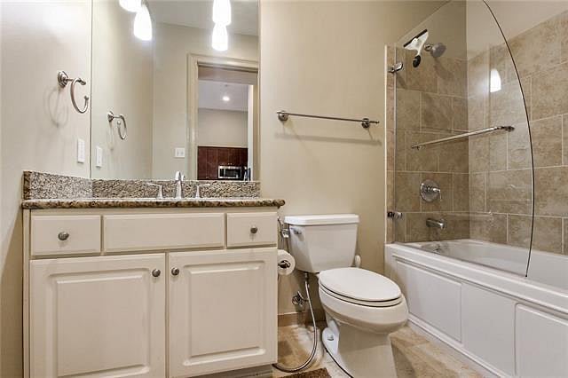 renovated modern bathroom with glass curtain