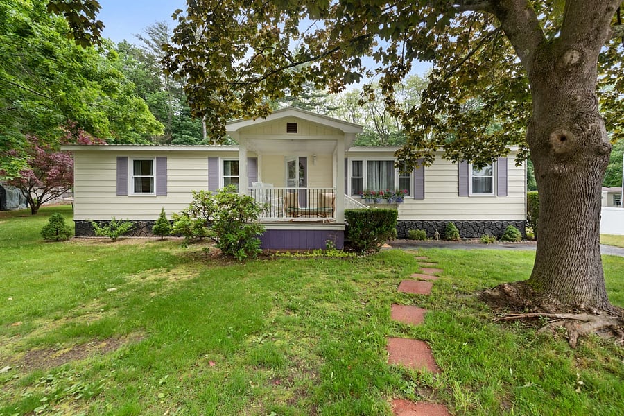 Front of house with porch and gorgeous shade trees