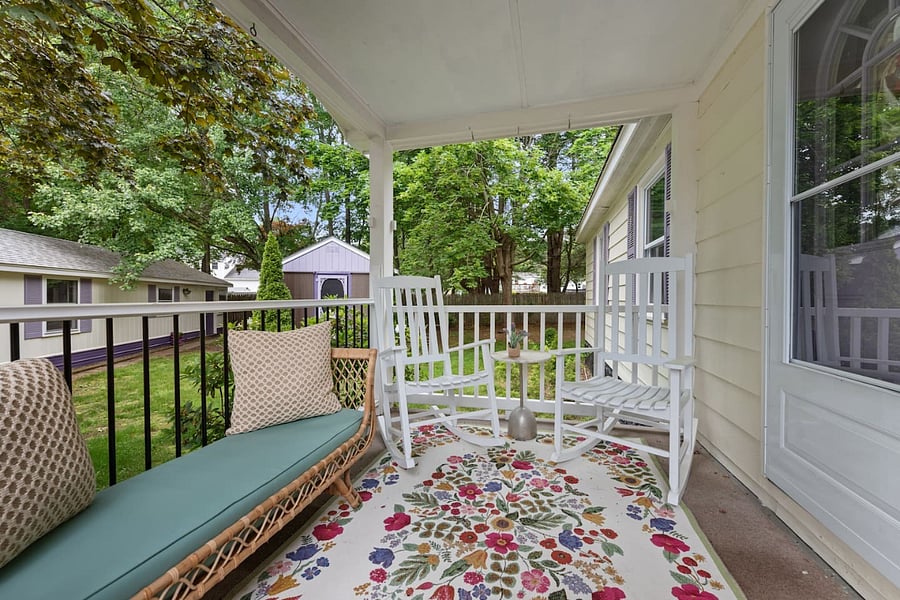 Front porch with seating