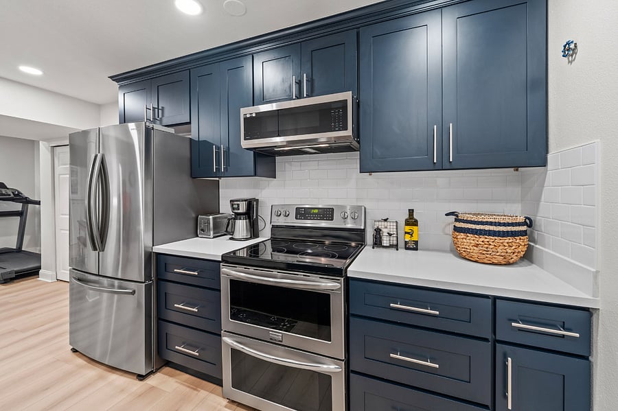 The new kitchen comes fully furnished with everything you could need.