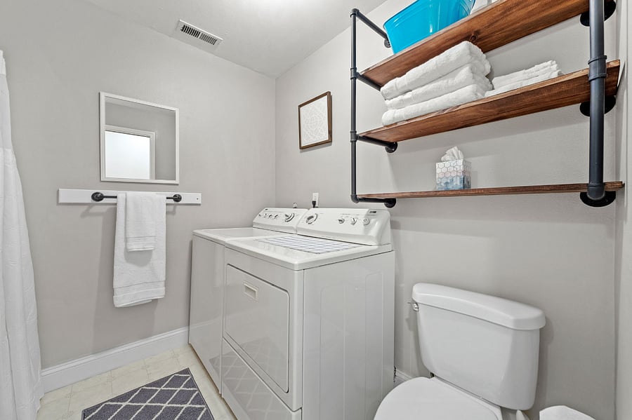 Washer and dryer included.