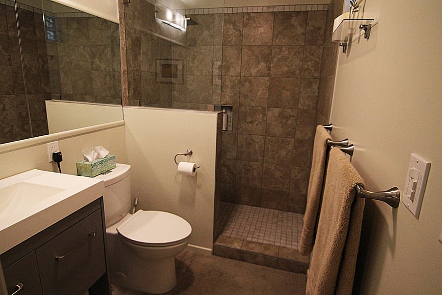 Bathroom with walk-in shower