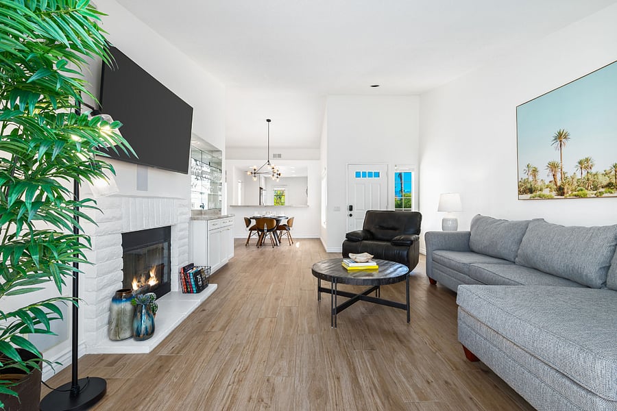 Enjoy smart TV entertainment with our cable package or access any popular streaming apps (Netflix, Amazon Prime, Disney+, etc.).  Choose between a romantic comedy or an action film by the cozy fireplace.