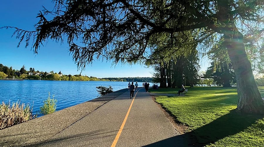 Green Lake, just a block away!