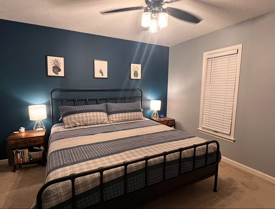 King sized bed in master