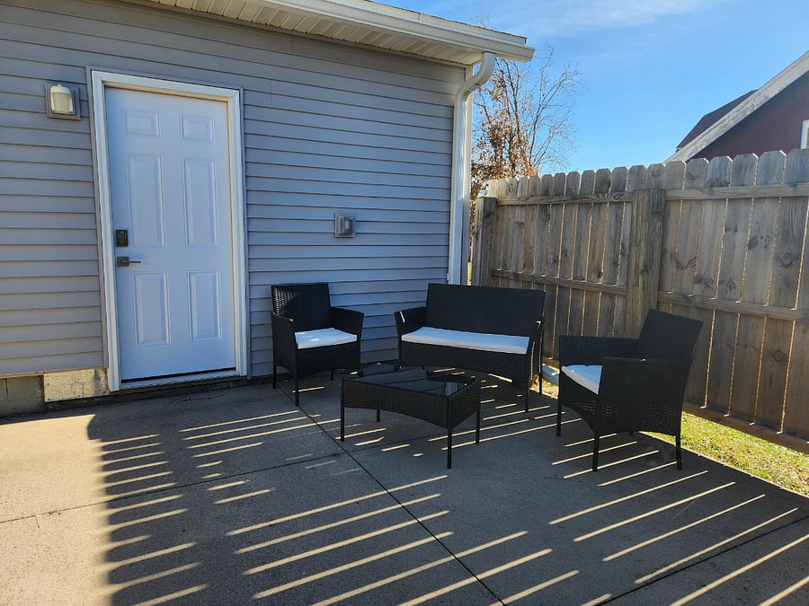 Outdoor Seating on Patio in Back Yard