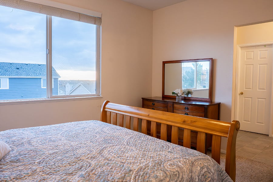 Master bedroom is on the back of the house and has a beautiful view.