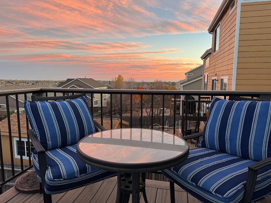 Outdoor dining on the deck is the best!