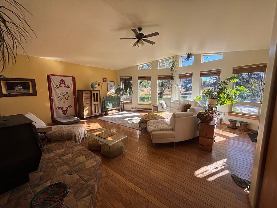 family room from fireplace view