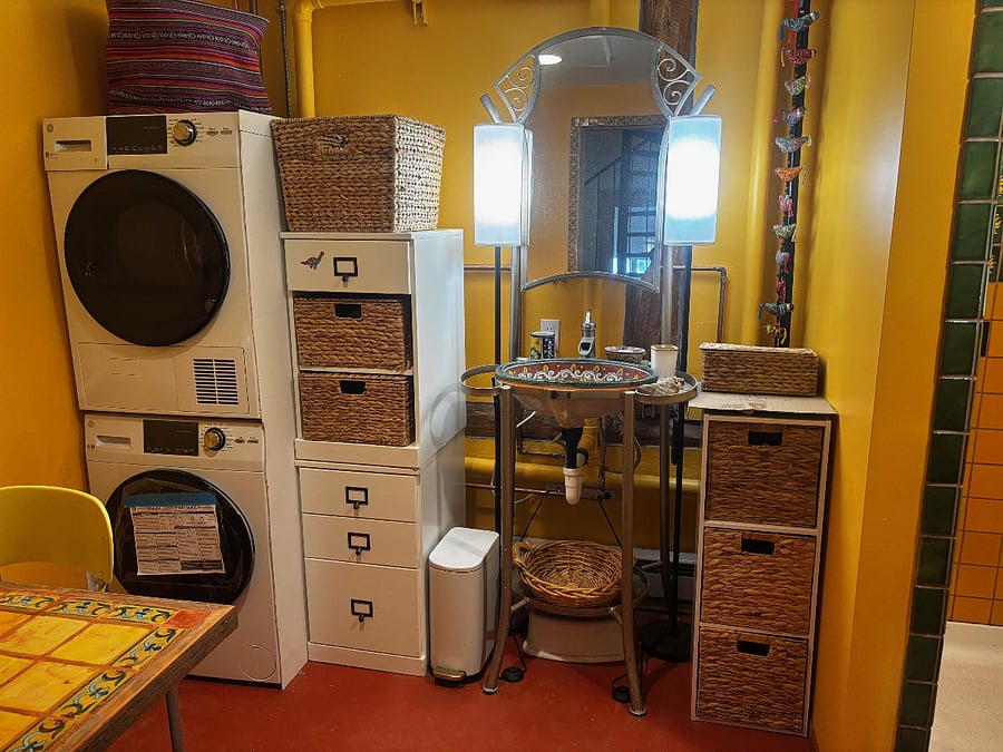 "Bunkhouse" washer/dryer and Mexican sink