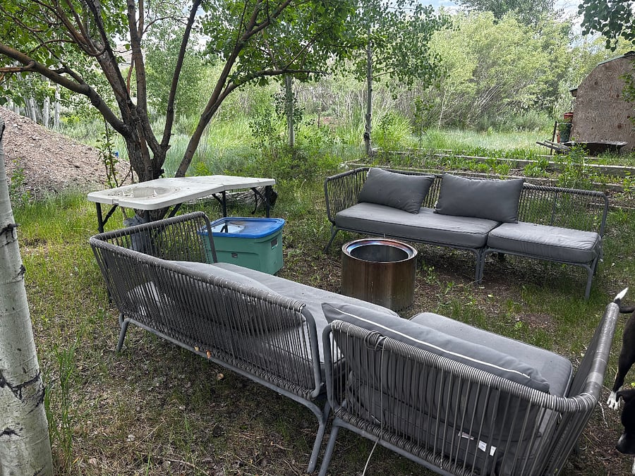 back yard fire pit area