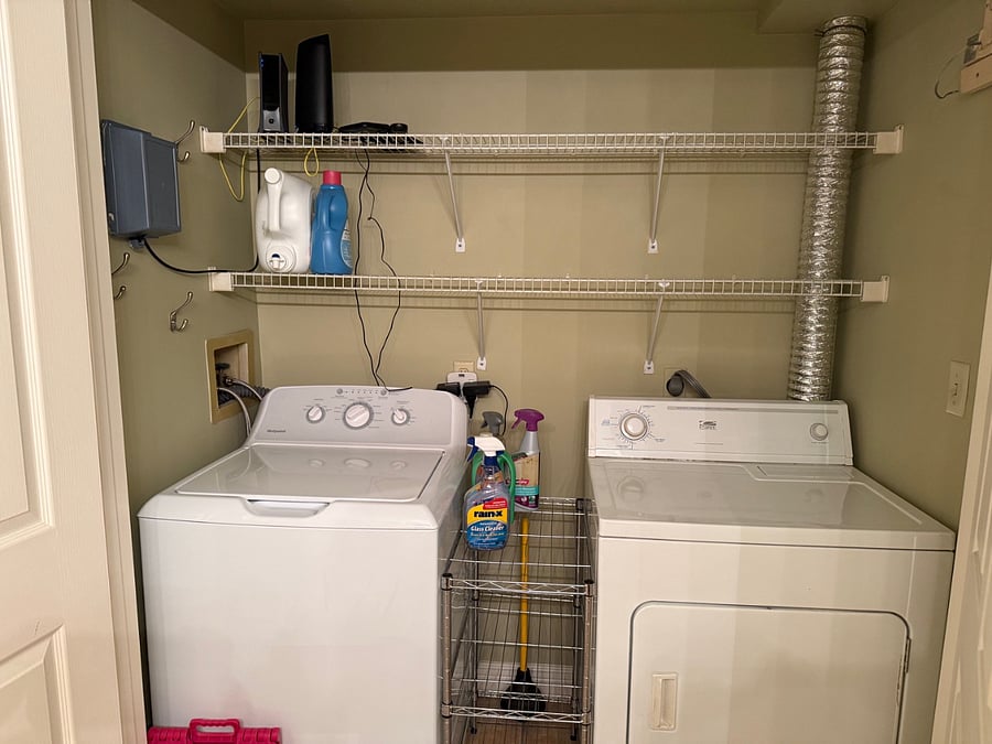 Washer and Dryer with detergent.