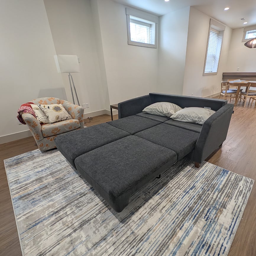 New fold out couch for guests to visit.