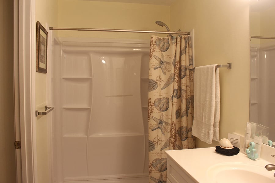 Bathroom with new shower stall