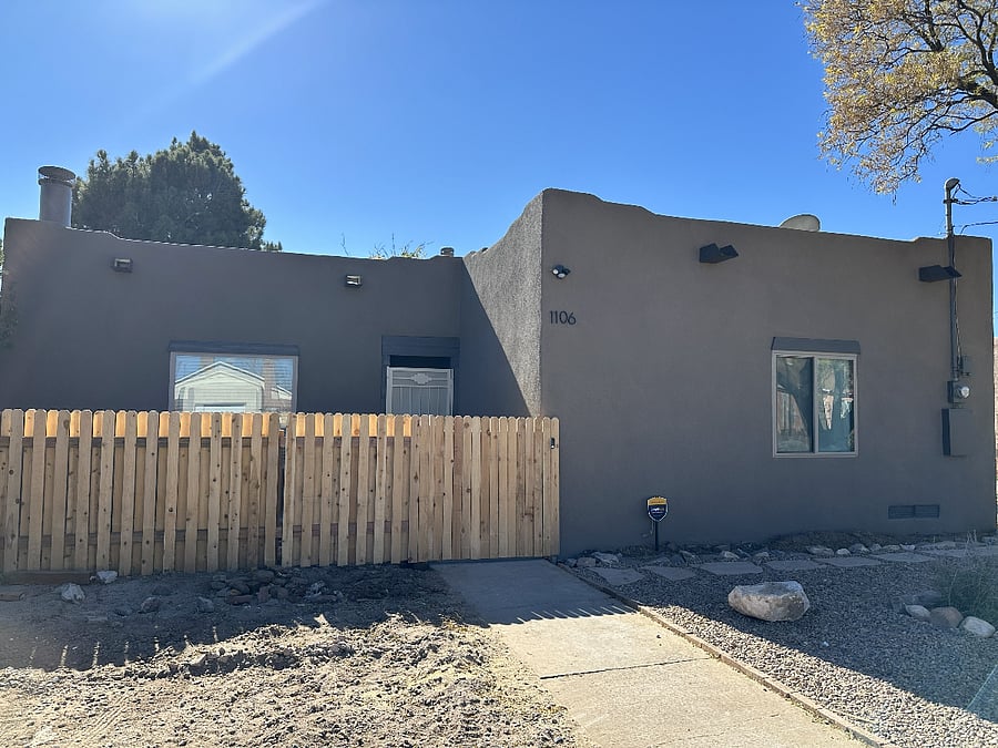 Front View. Driveway not yet completed.