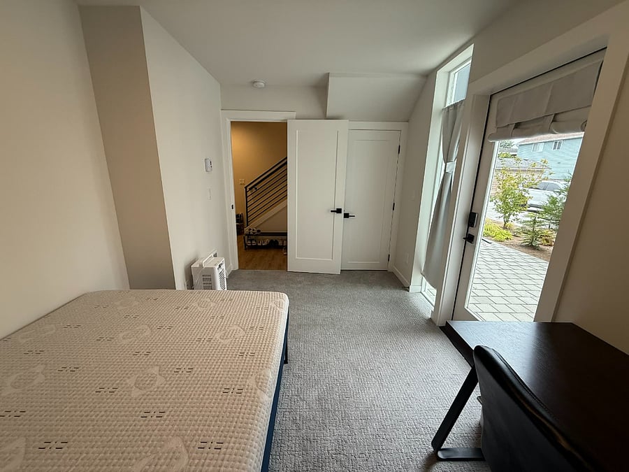 Furnished private room with desk and closet