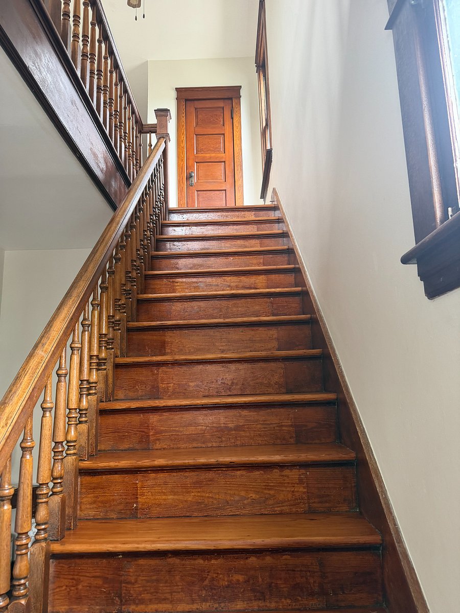 Stairway to second floor.
See the beautiful Albany skyline from the window at the top.
