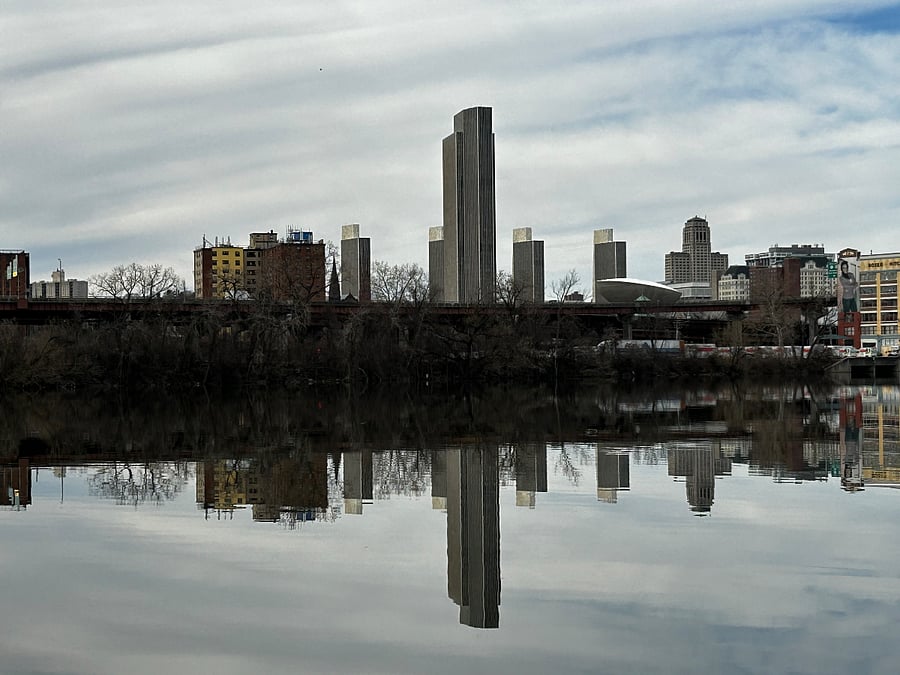 Albany skyline as seen from back of house