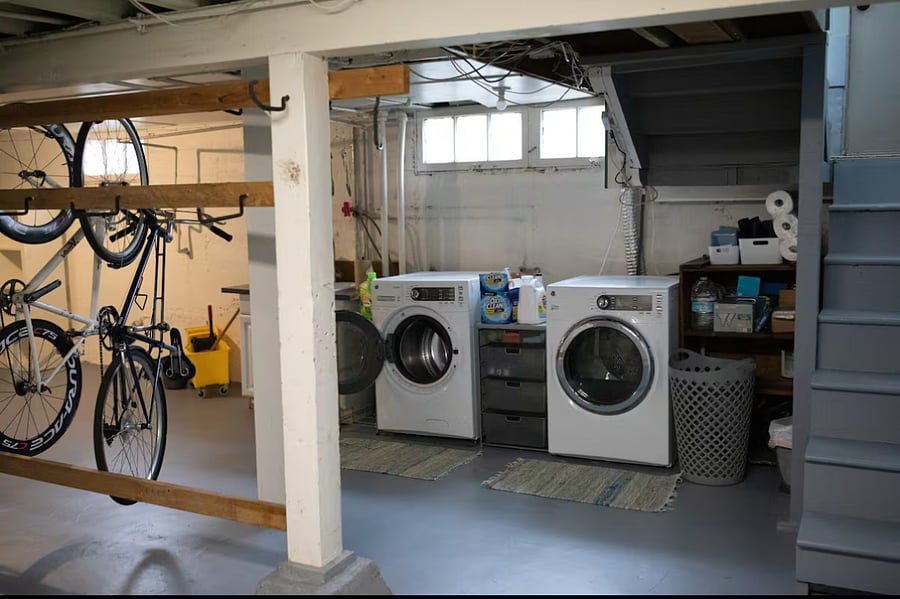 Downstairs laundry and storage