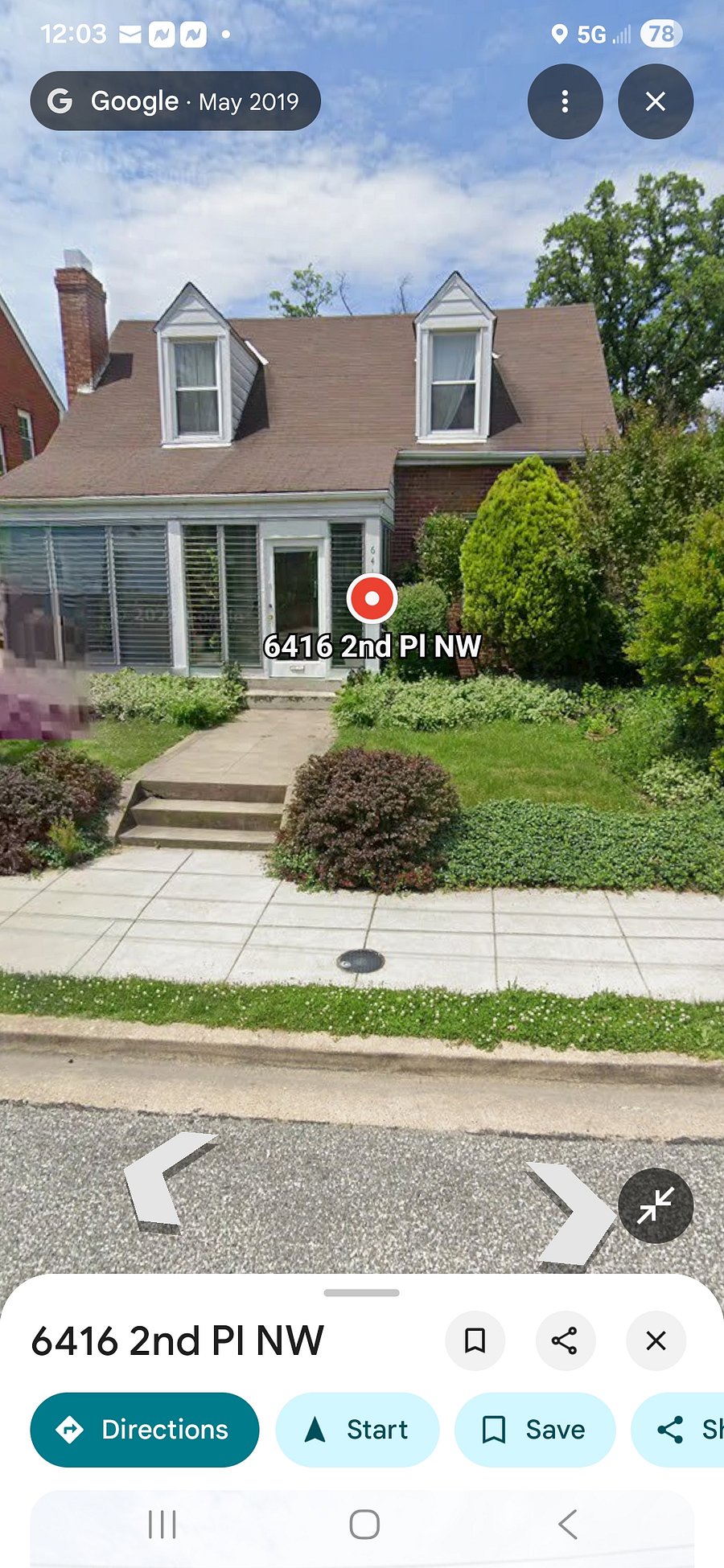 House... tenant enters through gardens.