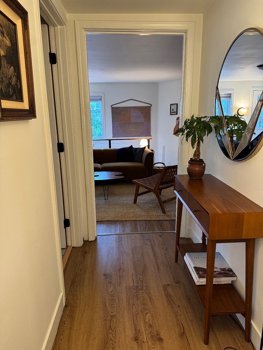 hallway to bathroom and bedroom