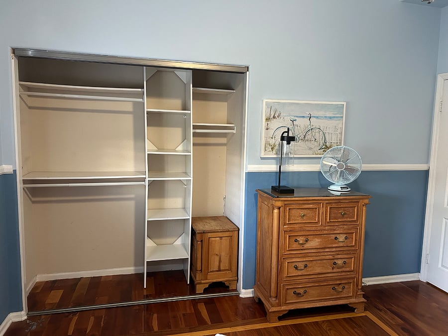 Blue room closet. 