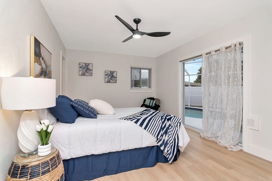 Master bedroom has direct pool access
