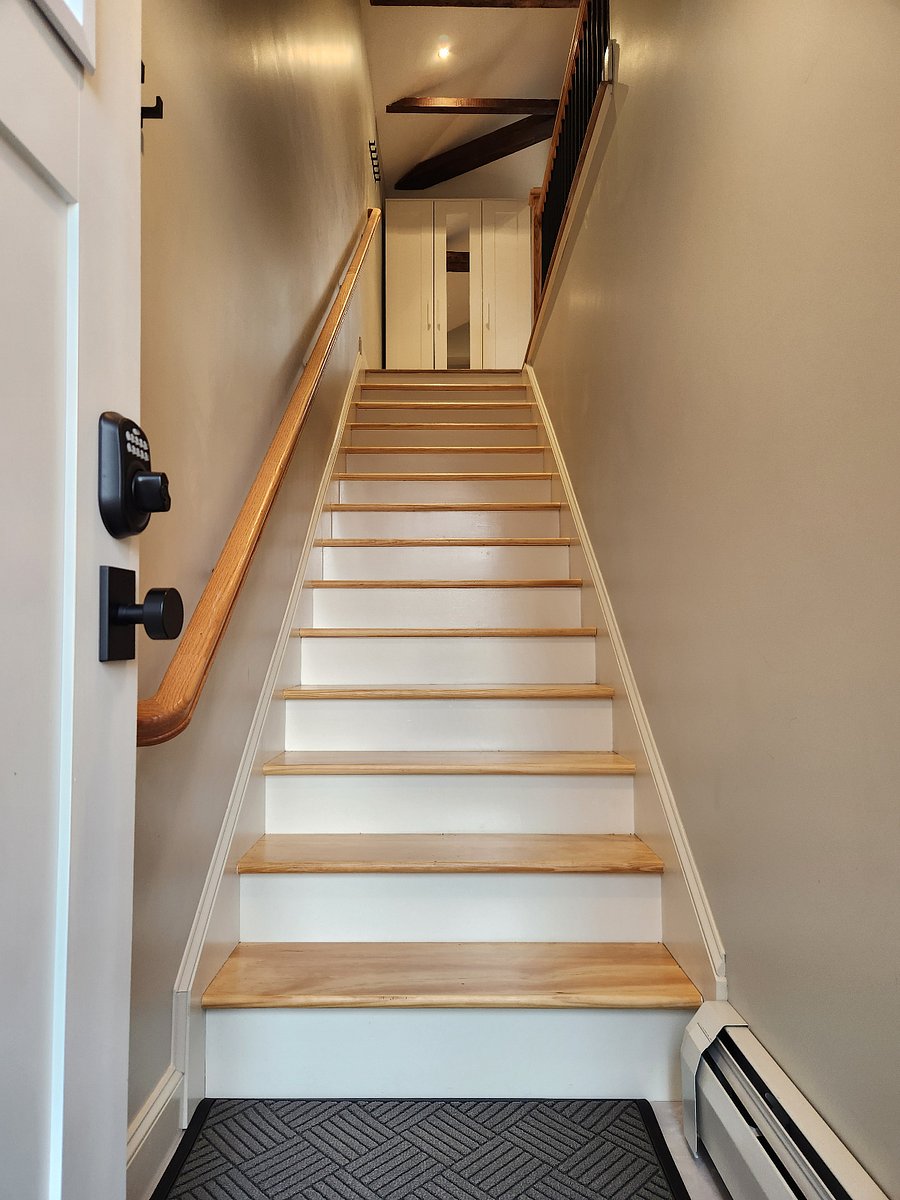 one flight of stairs is required to access space