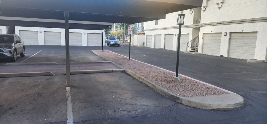assigned parking on premises with pass