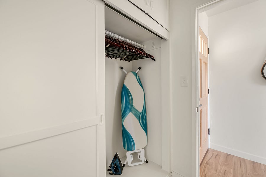 Iron and ironing board provided