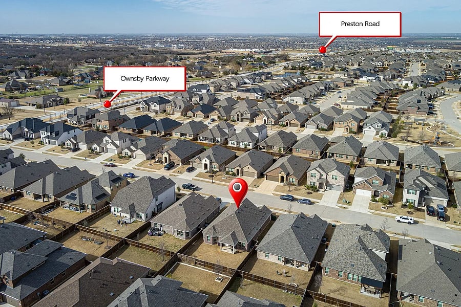 Overview with proximity points to Preston Road and Ownsby Parkway for reference