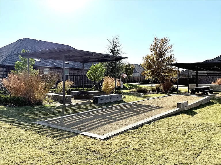 Picnic tables and grill area in park