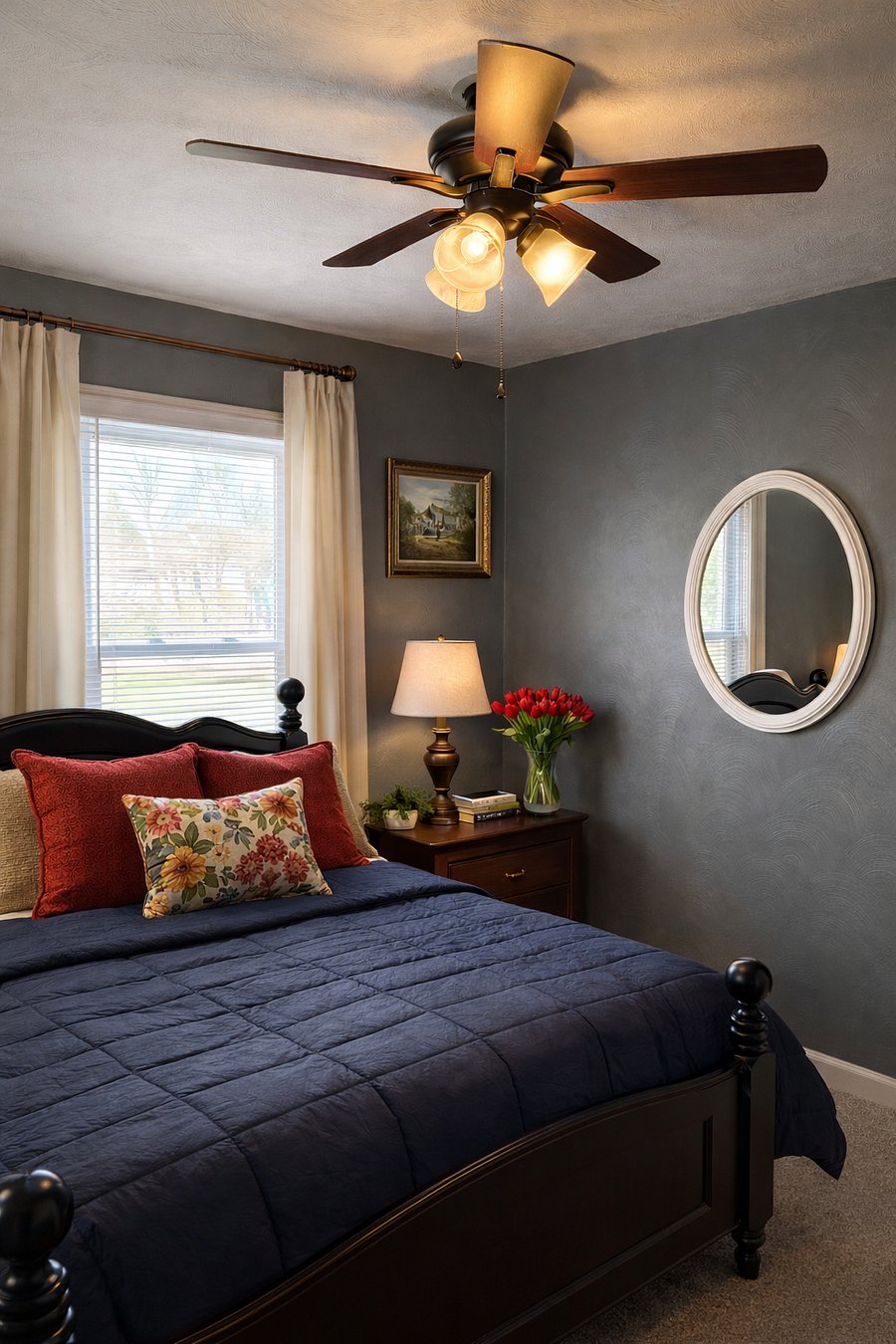 Comfortable Queen Bedroom with TV