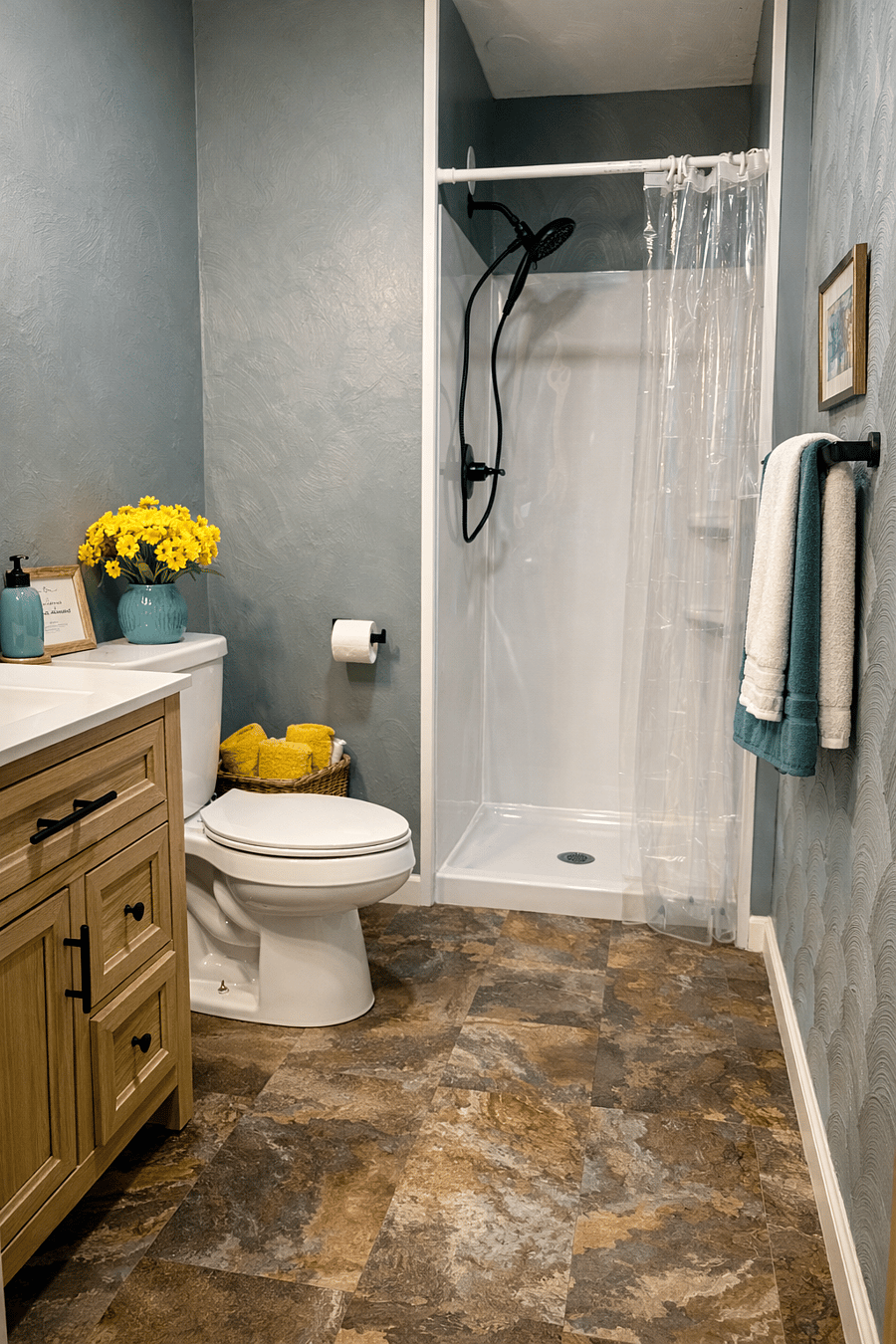 Modern Bathroom with shower. 