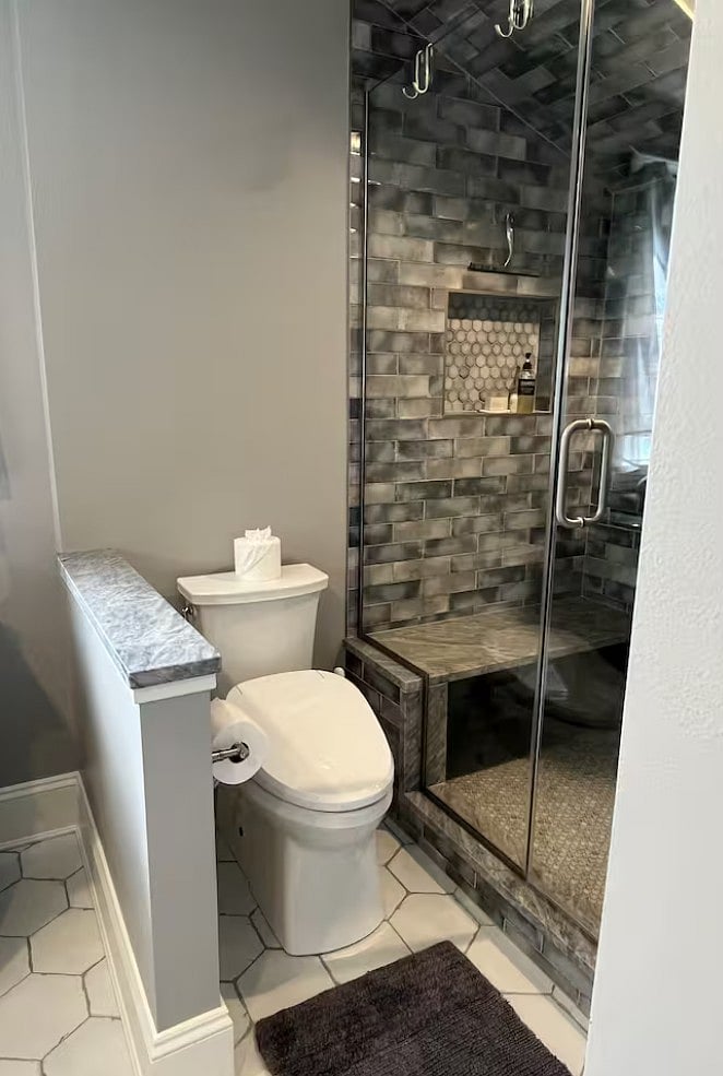 ... and has a bidet style toilet.