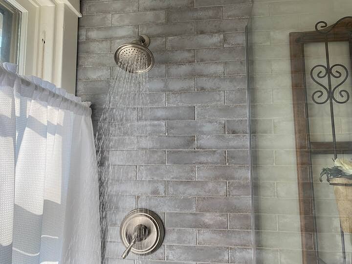 Recently added bathroom has an on demand hot water supplied shower and toilet.