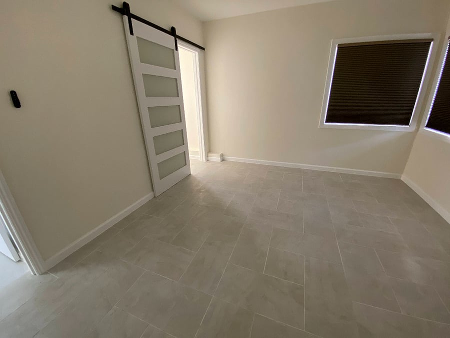 primary bedroom and closet w/farm door (bed not pictured)