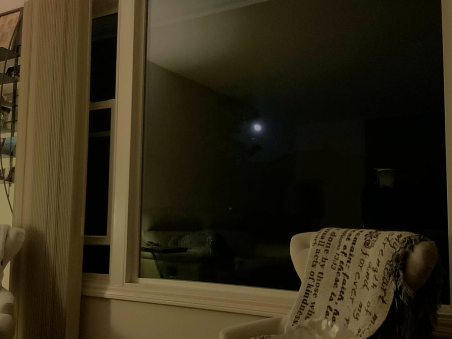 moon rise view from living room