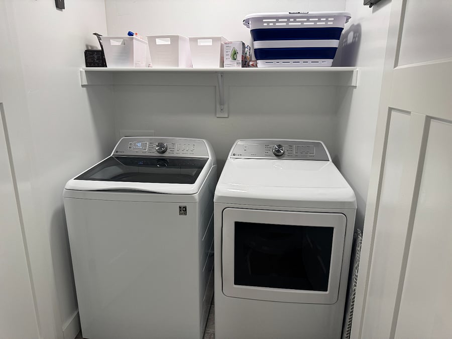 Washer and dryer on same level as bedrooms