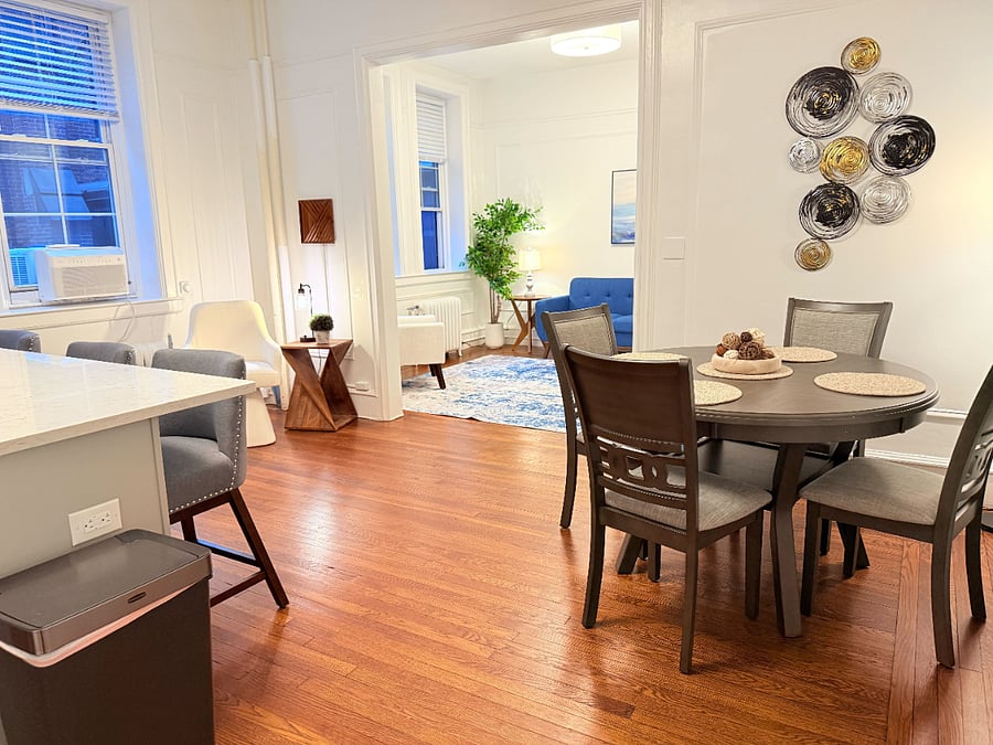 Enjoy our open-concept living and dining area, perfectly designed for relaxation and comfort during your stay.