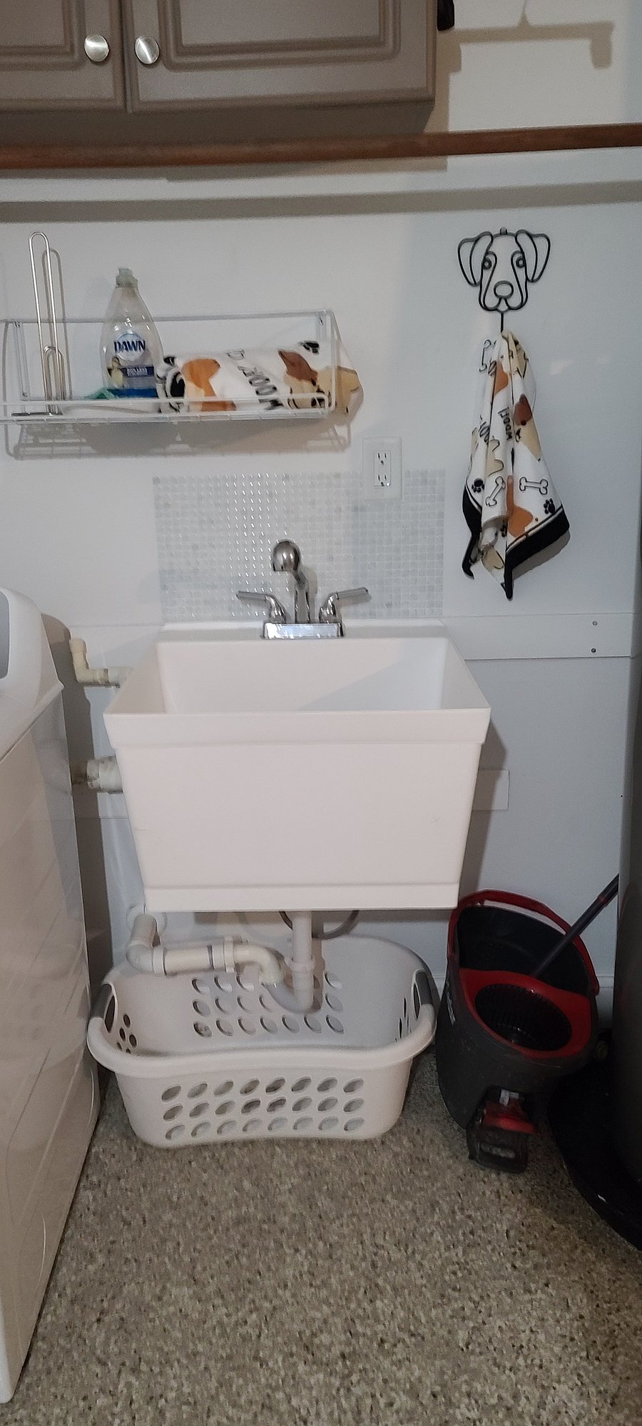 Utility sink for washing the fur baby.