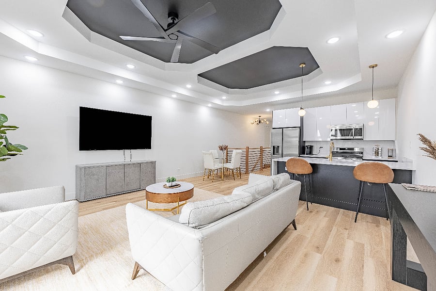 Living room + 75" smart TV