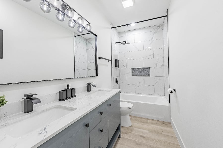 Bathroom 2 - His and Her sink + Rainfall shower
