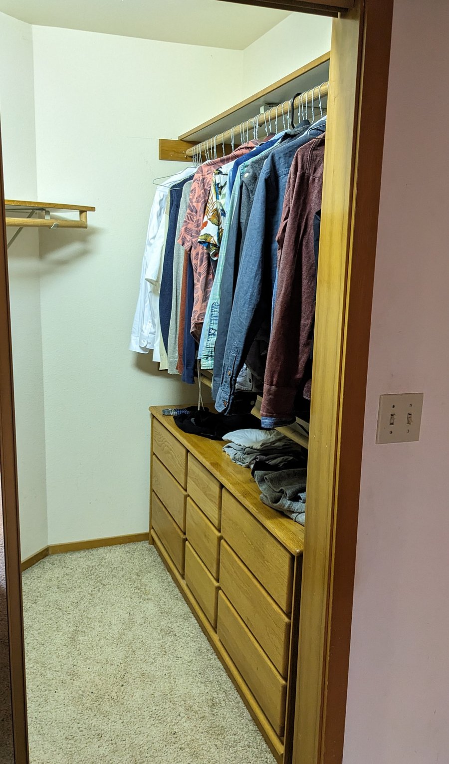 Half of the walk-in closet.