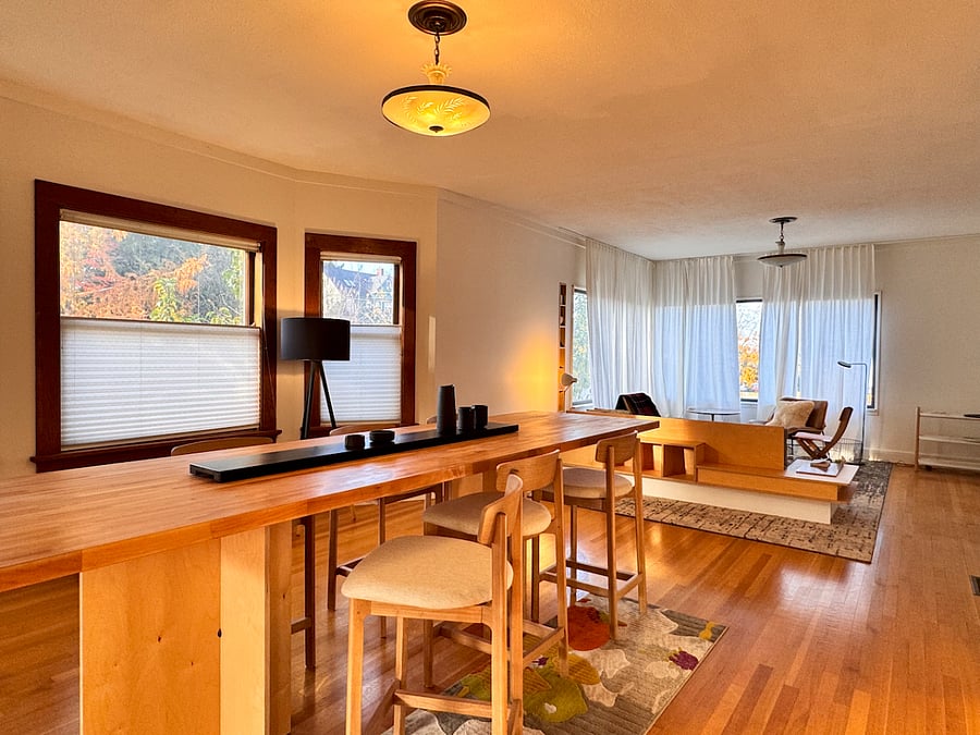 dining room - counter height table with six stools