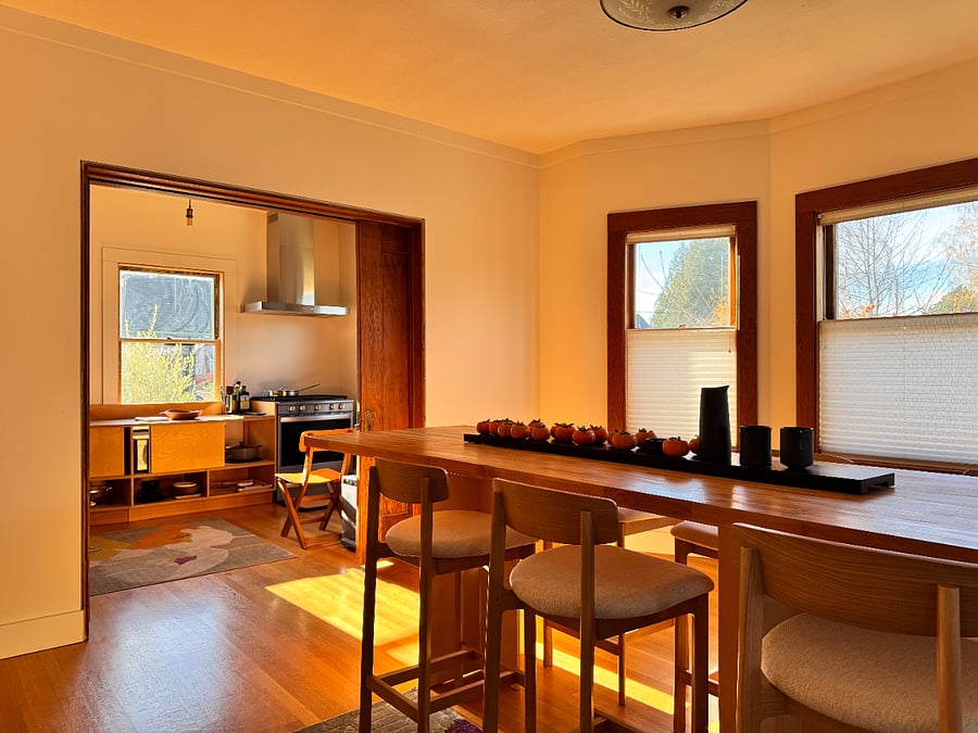 dining room - counter height table with six stools