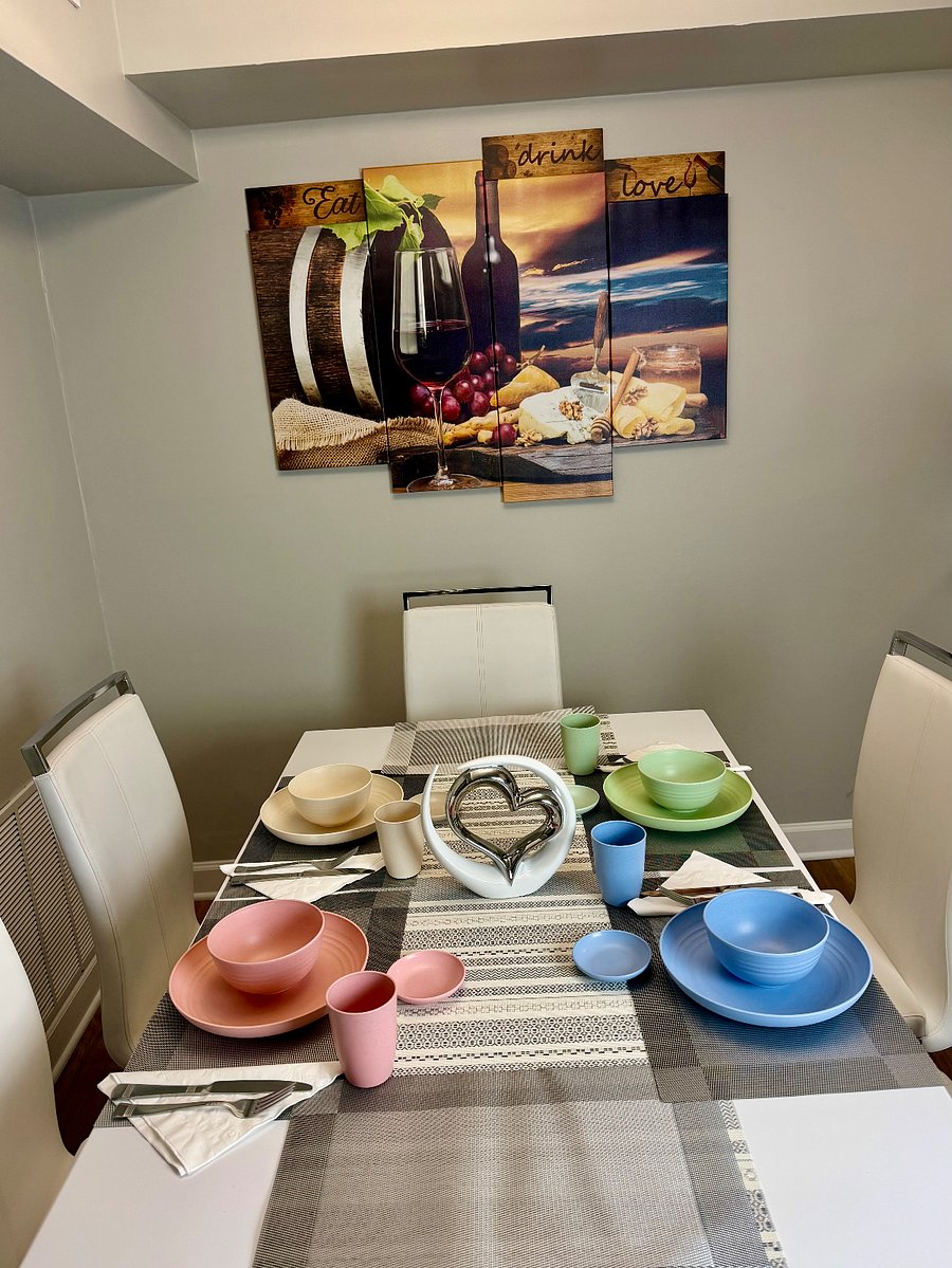 Table set up, with plastic plates set, (Informal or kid  Meals)