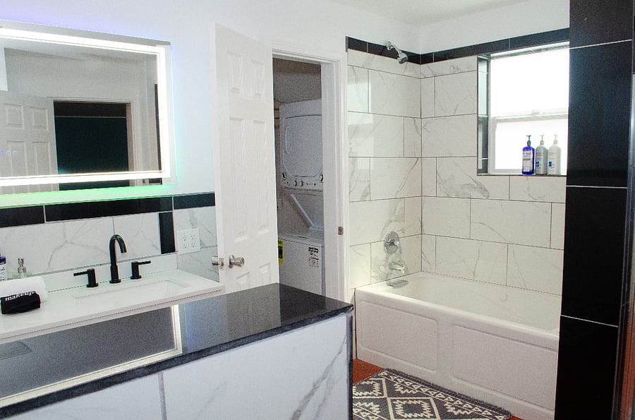 Downstairs bathroom with whirlpool tub